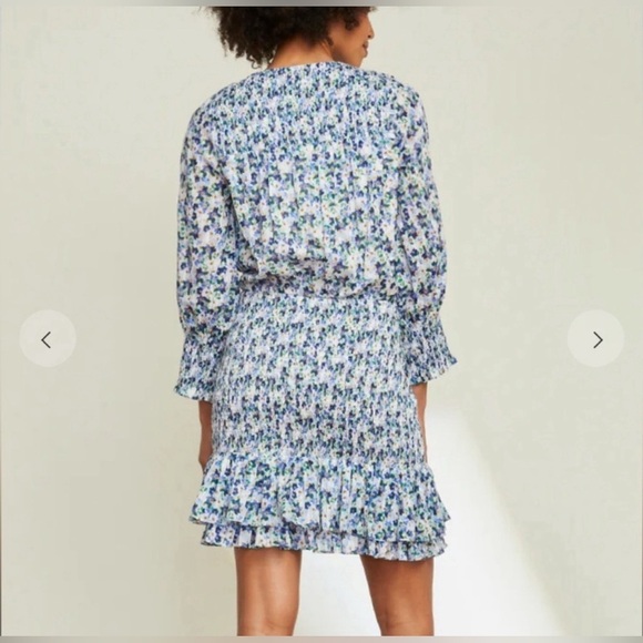 VERONICA BEARD Darrah Smocked Floral Mini Dress Sz 2 - Picture 15 of 16